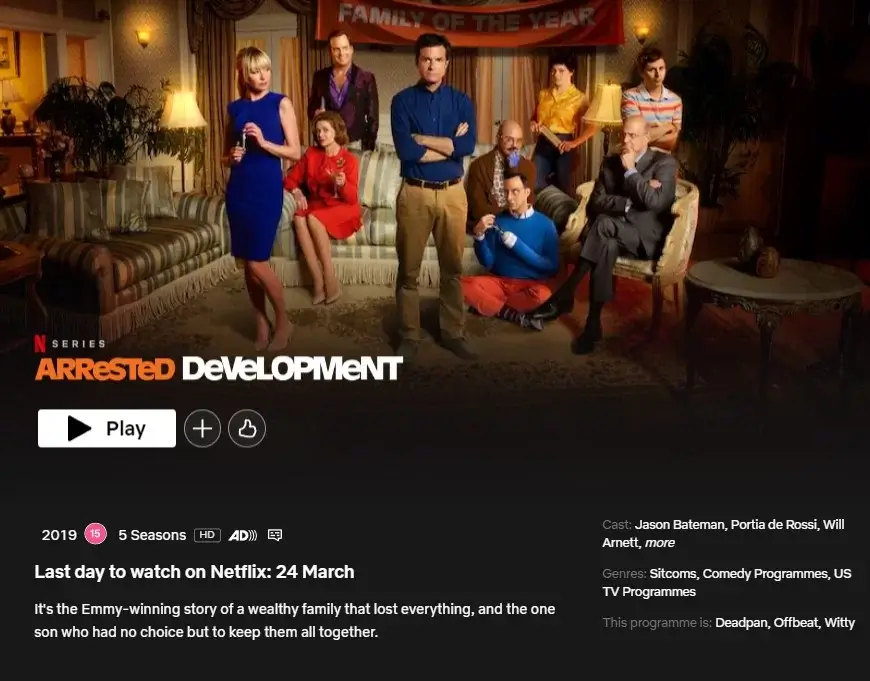 Arrested Development Removal Date Delayed