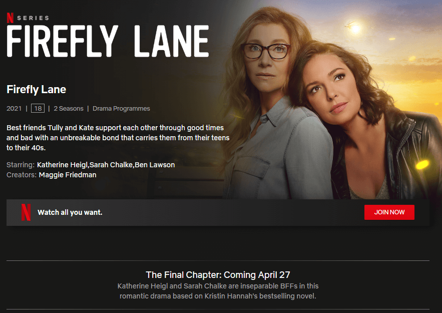 Firefly Lane Final Season Release Date Page