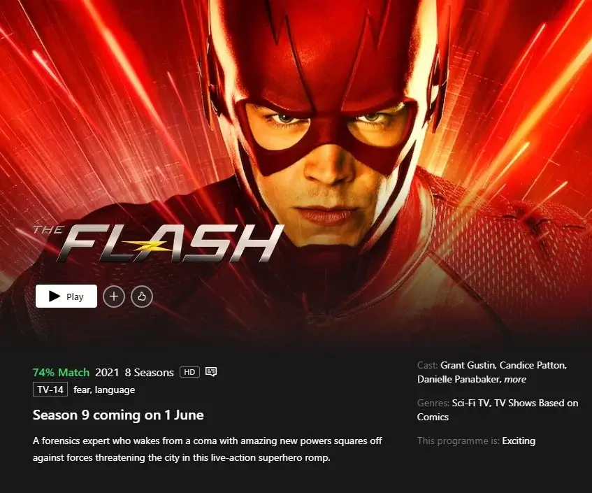el lanzamiento de netflix de la temporada 9 de flash