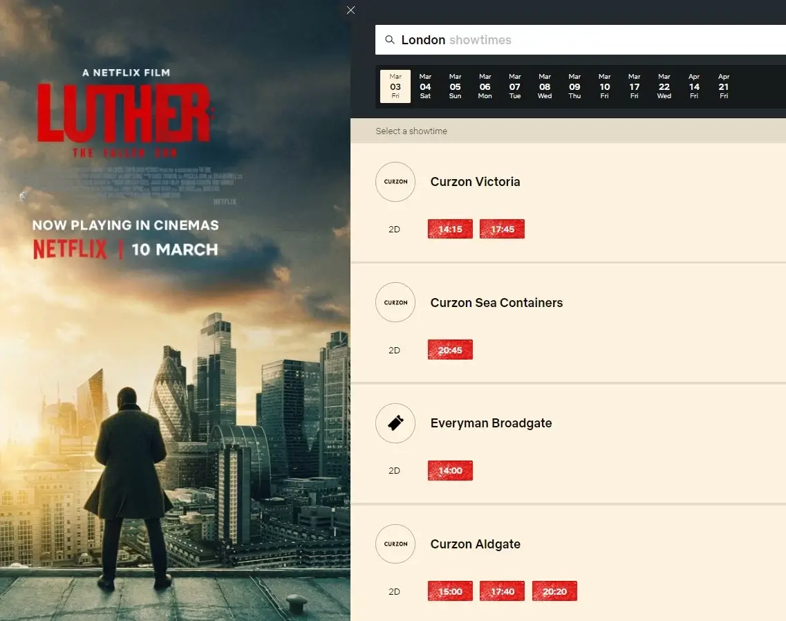 luther the fallen sun cinema times satelite website