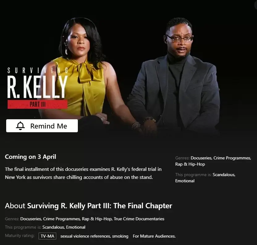 sobrevivir r kelly netflix temporada 3 fecha de lanzamiento