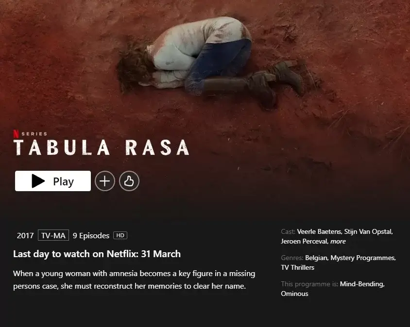 tabula rasa removal date showing on netflix