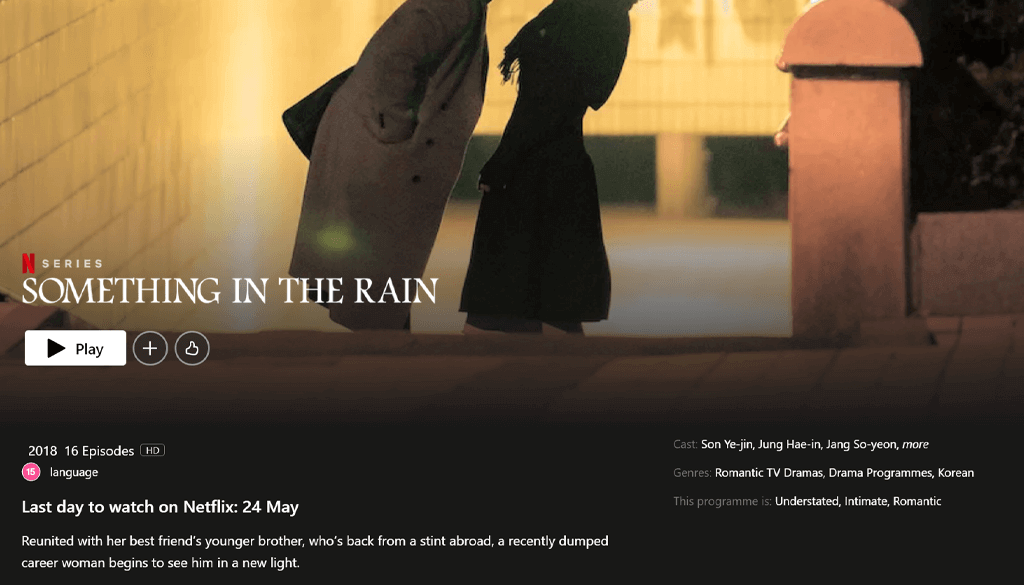 netflix k drama something in the rain leaving netflix in may 2023