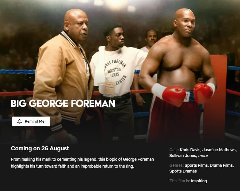 release date for big george foreman netflix