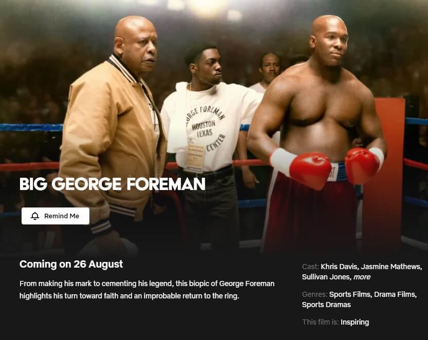 Release Date For Big George Foreman Netflix