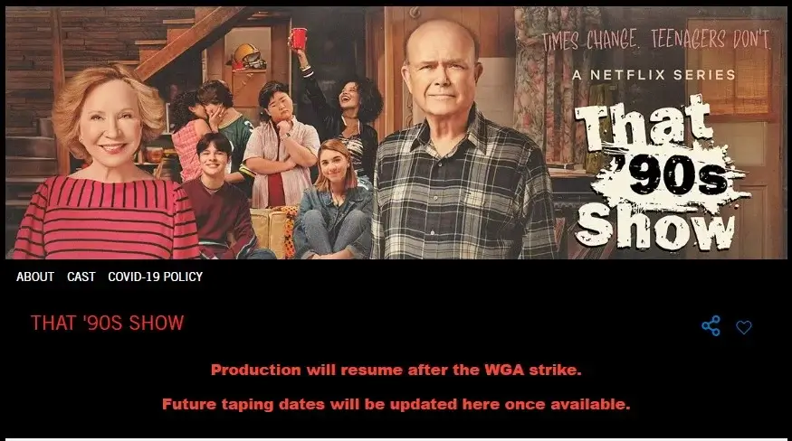 that 90s show production delayed
