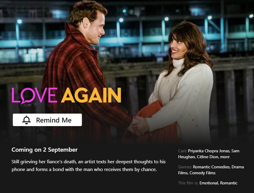 Love Again Sony Movie Netflix Release Date