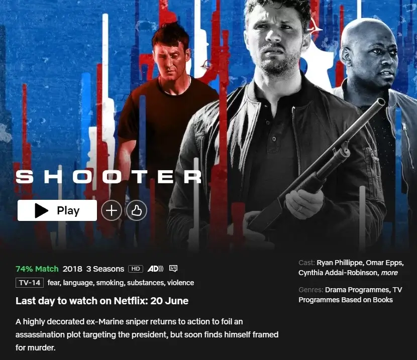 shooter removal date netflix