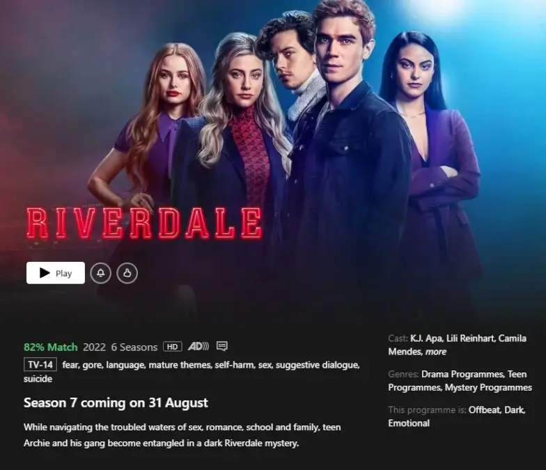 riverdale season 7 netflix release date in app