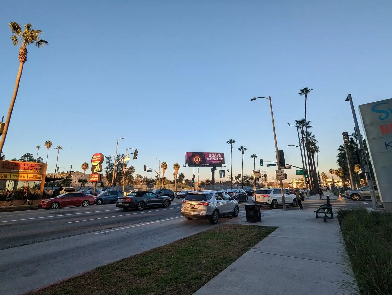 warrior nun billboard outside netflix hq