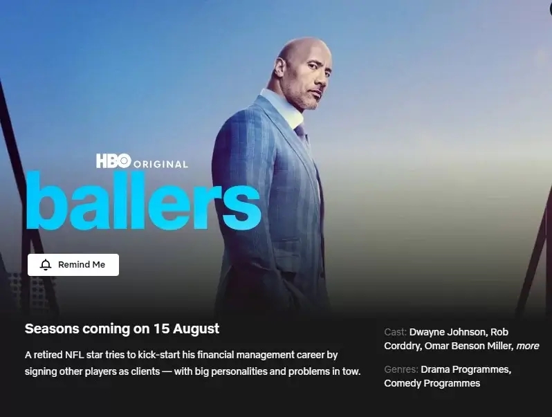 ballers coming to netflix notice