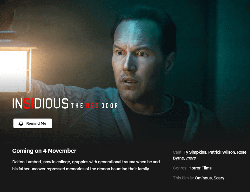 insidious the red door netflix release