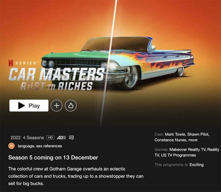 Car Masters Rust To Riches Confirms Netflix Release