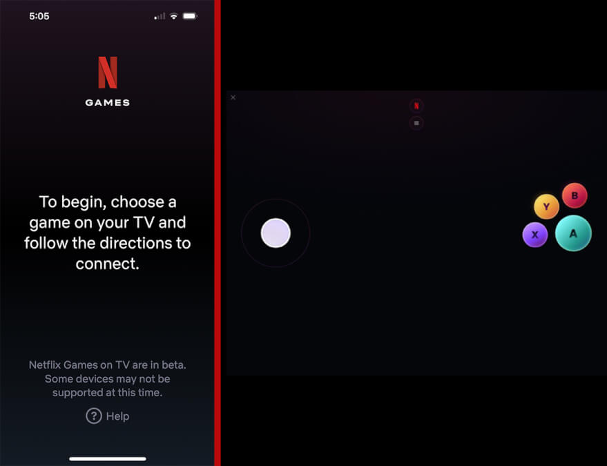 netflix game controller screenshots