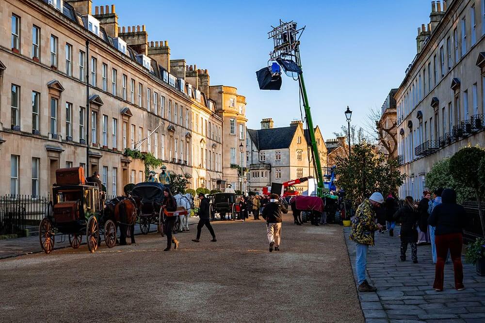 filming behind the scenes bridgerton season 3 bath england 1