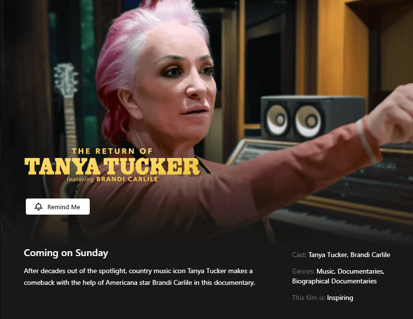 The Return Of Tanya Tucker Netflix Release Date