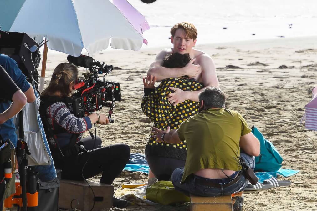 Lyme Regis, Dorset, Uk. Th October . Filming On The Beach At Lyme Regis In Dorset For Rd Series Of The Netflix Lgbtq+ Drama Heartstopper, About Teen Friendship And Young Romance Based On The Graphic Novel By Alice Oseman, Starring Kit Connor As Ni