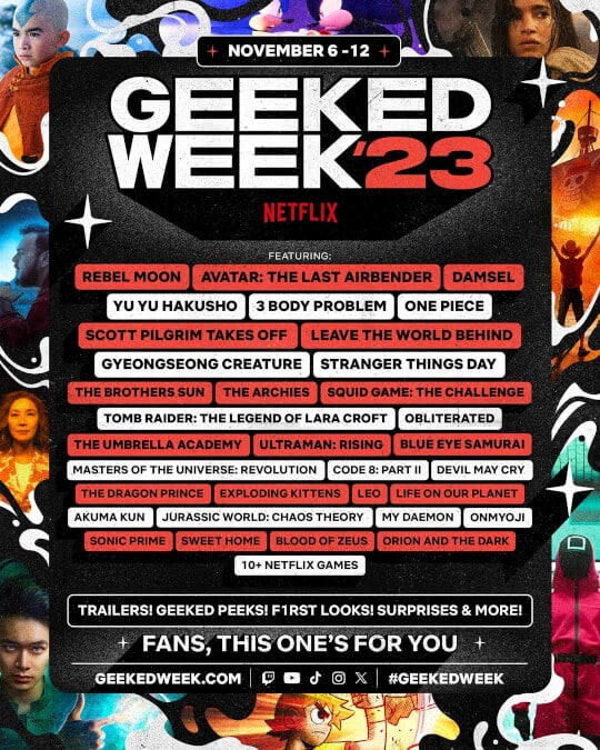 Netflix Geeked Week Lineup