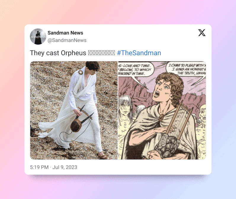 Orpheus Tweet The Sandman Season