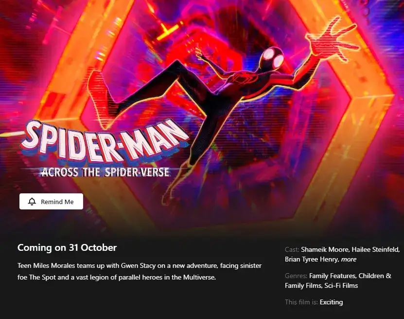 spider man across the spider verse netflix release