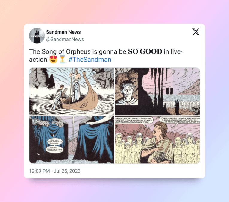 The Song Of Orpheus Season The Sandman Tweets