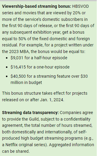 viewership based bonus wga