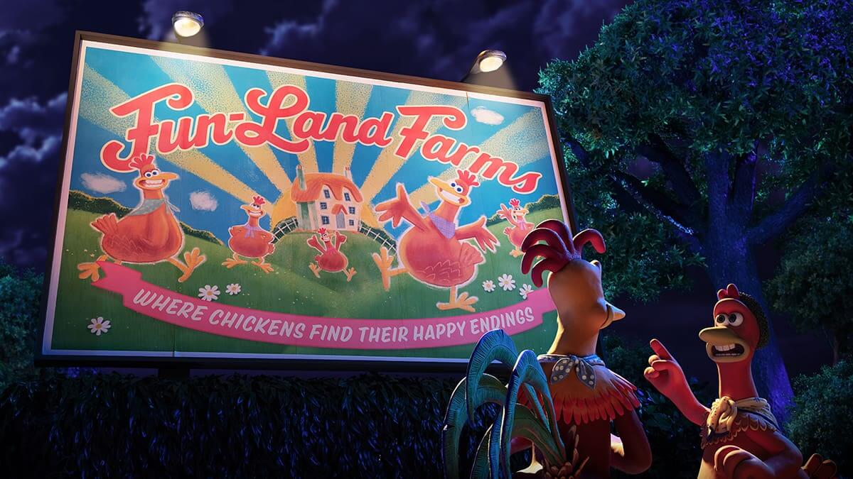 billboard for fun land farms chicken run 2
