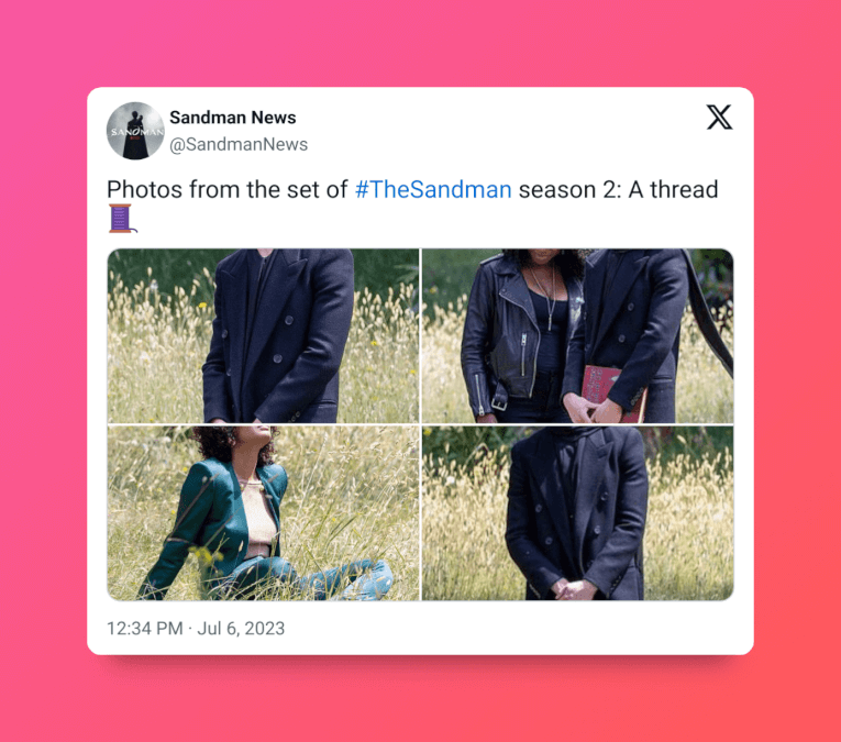 The Sandman News Tweet