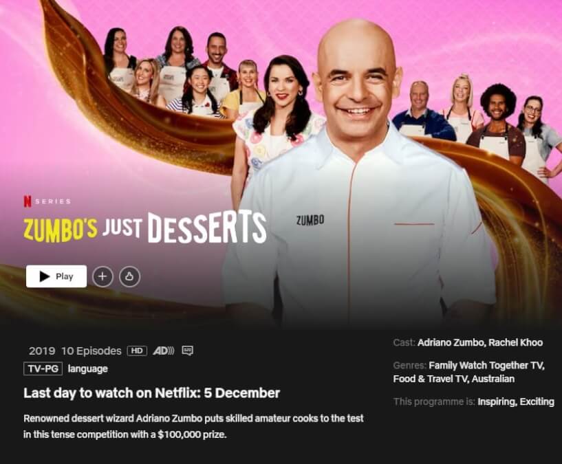 zumbos just desserts removal date on netflix