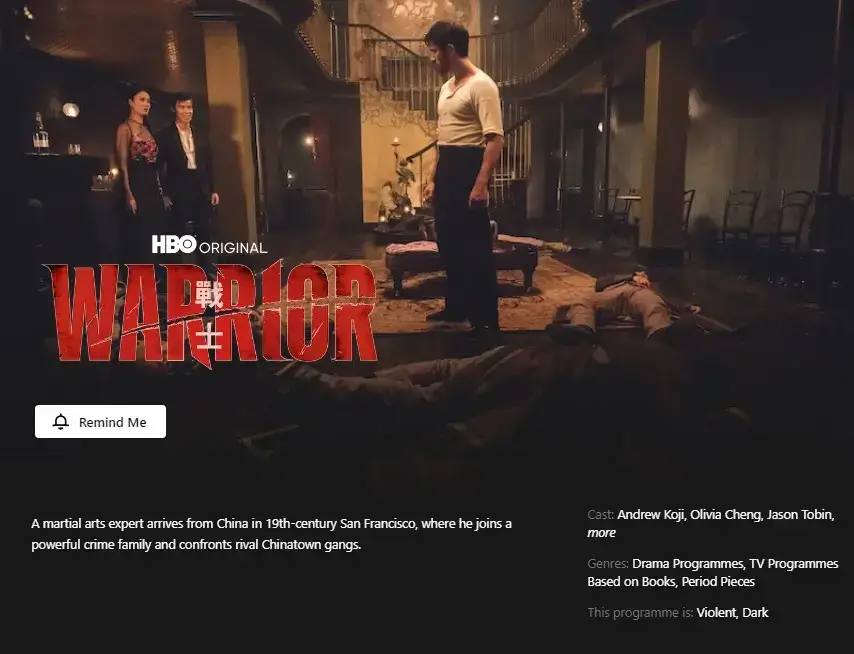 Warrior Page On Netflix