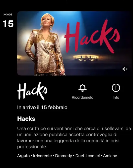 Hacks kommen zu Netflix Italien