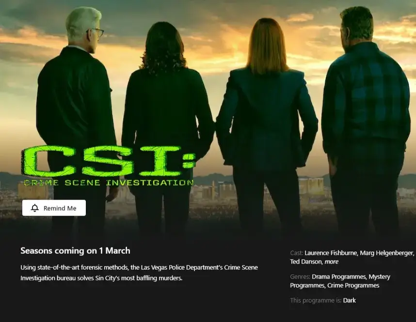 Csi Netflix Release Date In App