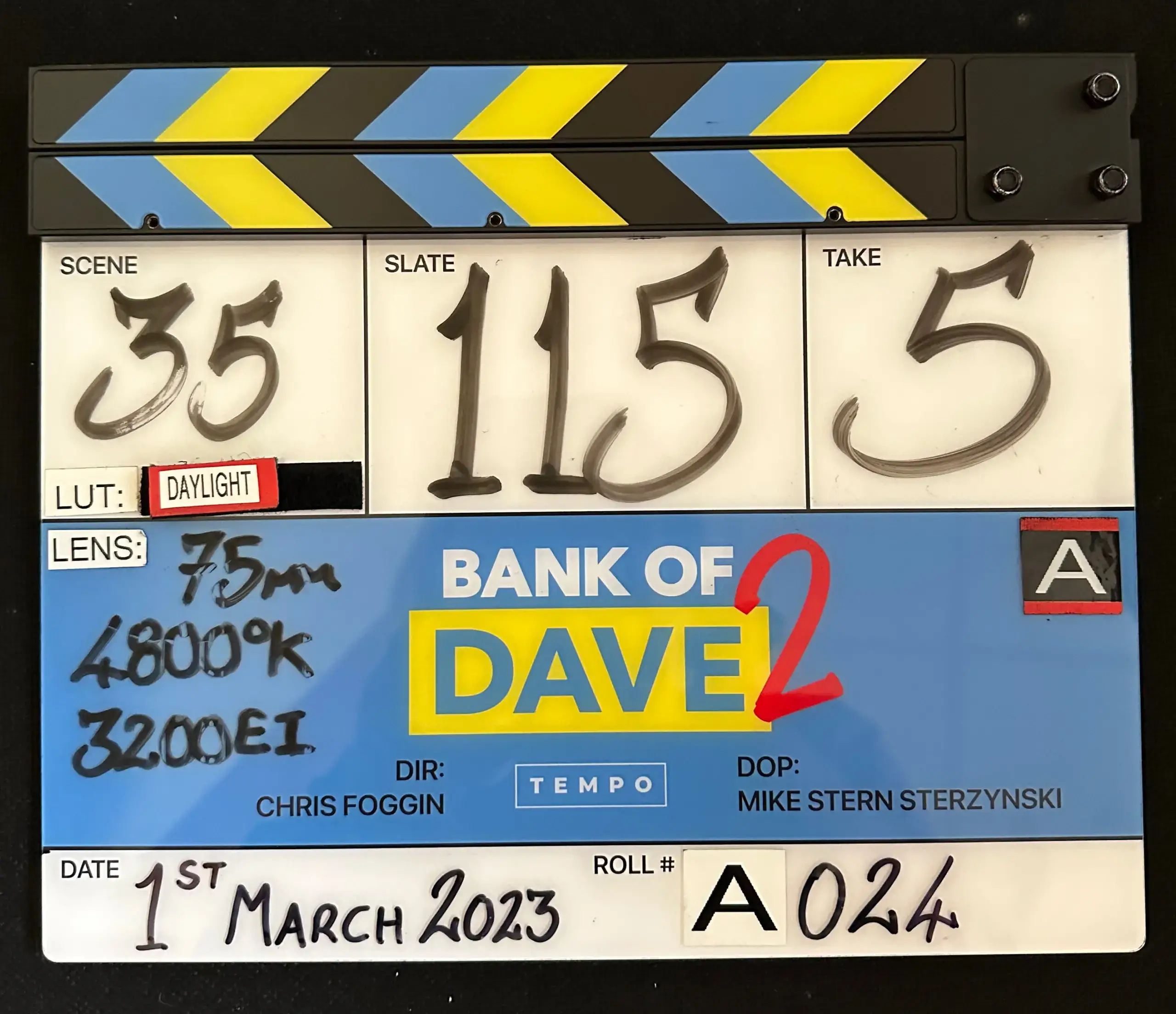 Bank Of Dave 2 Production Clapper Board