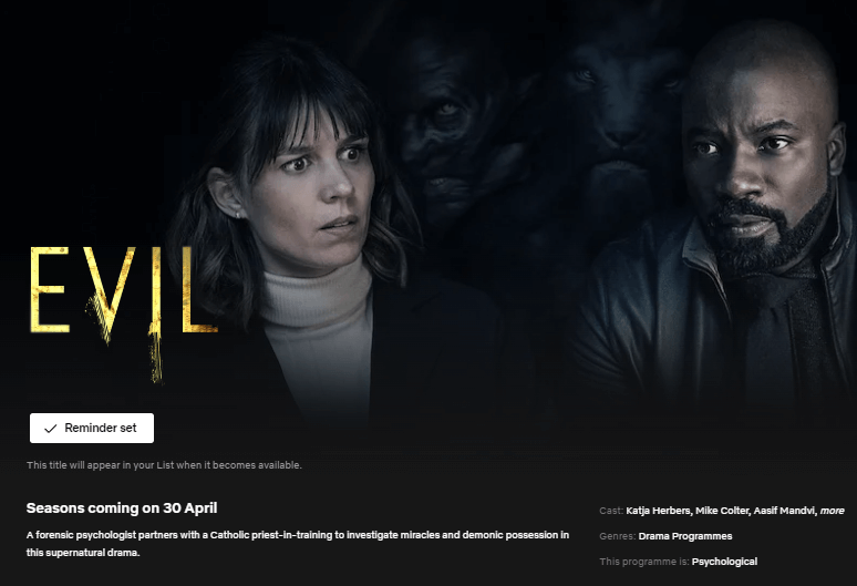 Evil Returning To Netflix Release Date