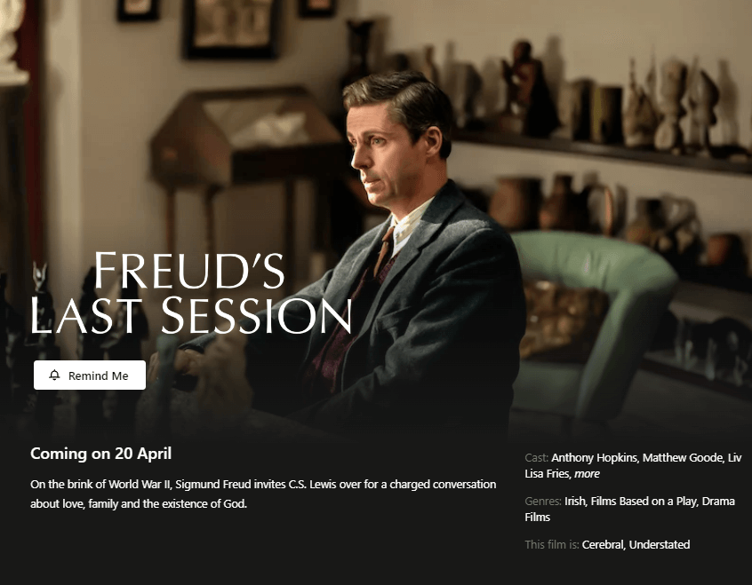 Freuds Last Session Netflix Release Date