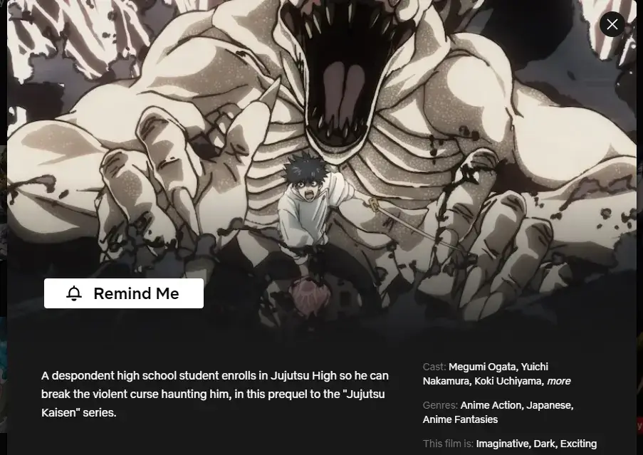 Jutjutsu Kaisen Netflix May