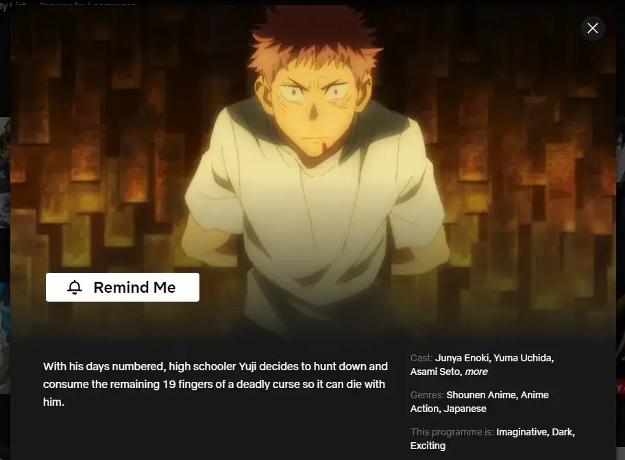 Jutjutsu Kaisen Netflix May 2024