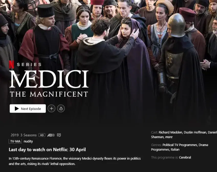 Medici Removal Date On Netflix 2024