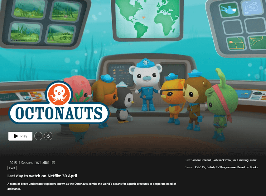 Octonauts Removal Date In Netflix App