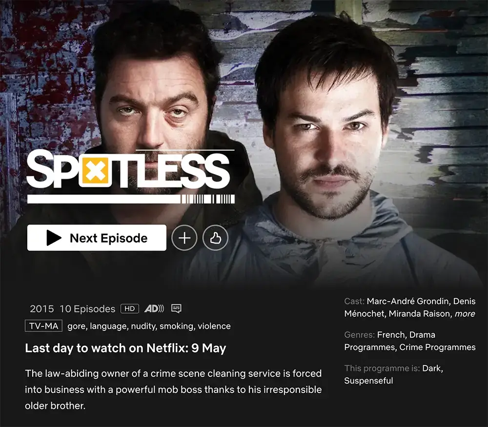 Spotless Leaving Netflix Canada In May