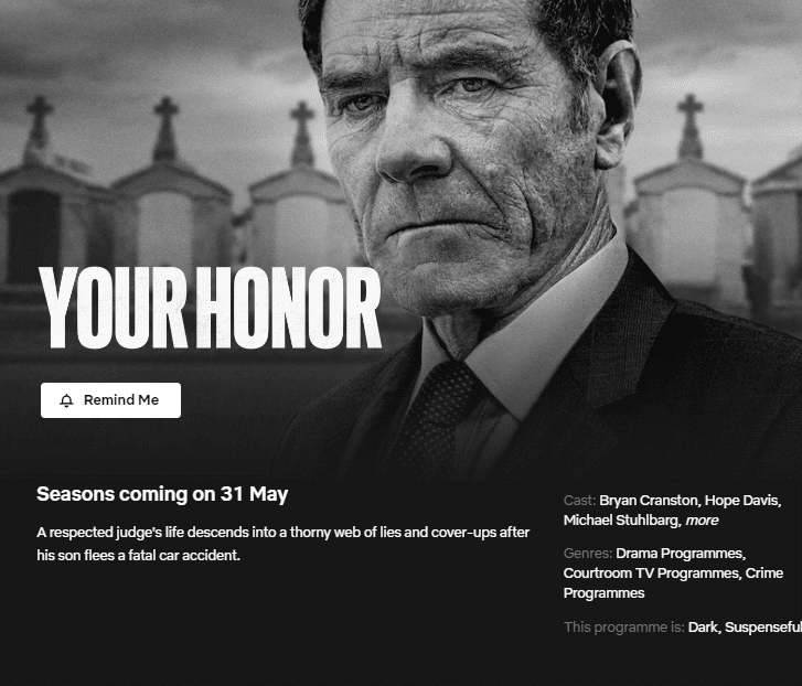 Your Honor Confirms Netflix Release Us