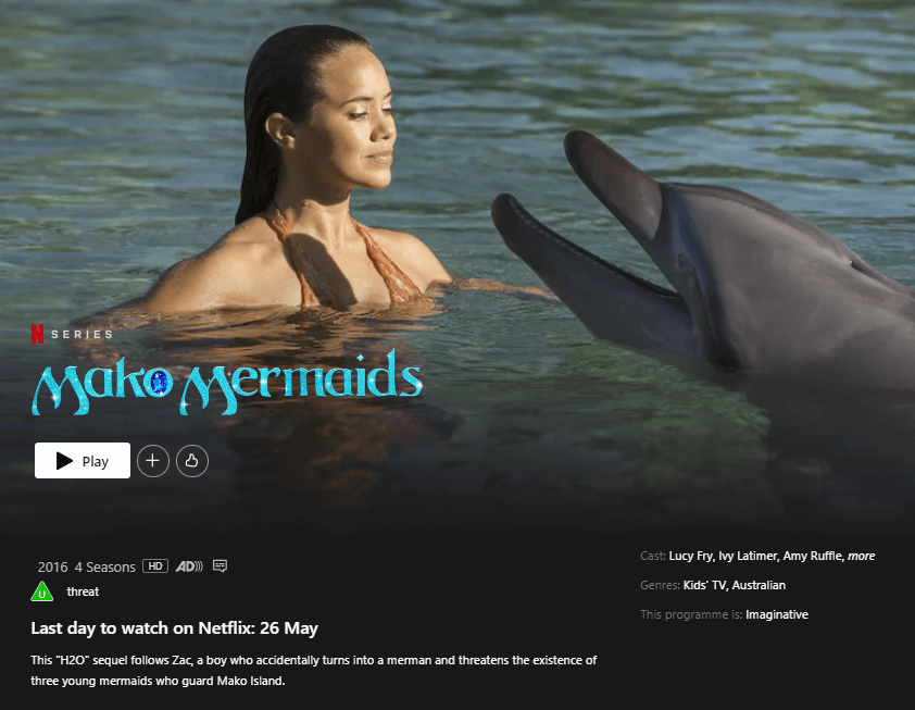 Mako Mermaids Removal Date In Netflix