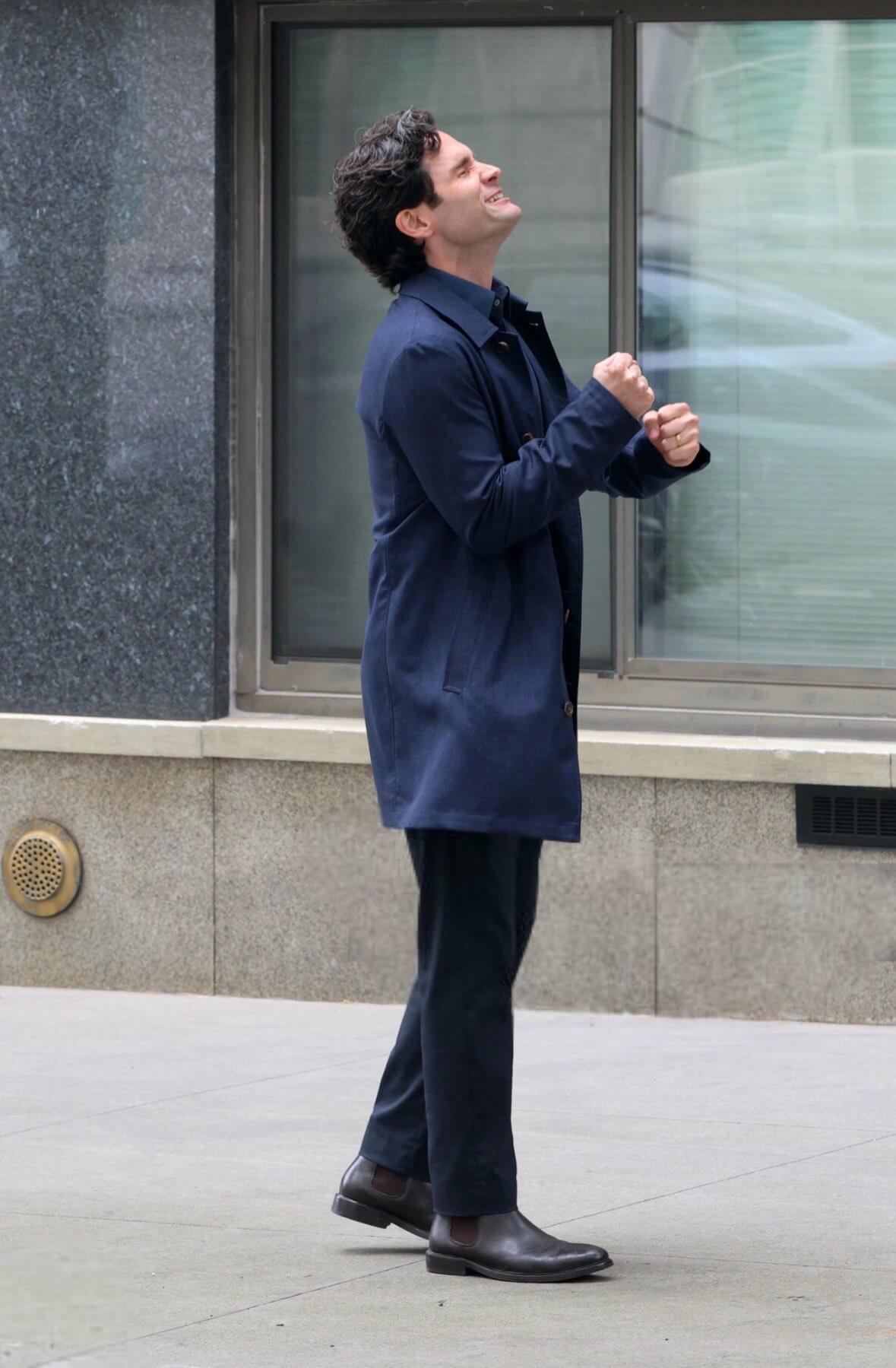 Penn Badgley Kissing In Suit You Season