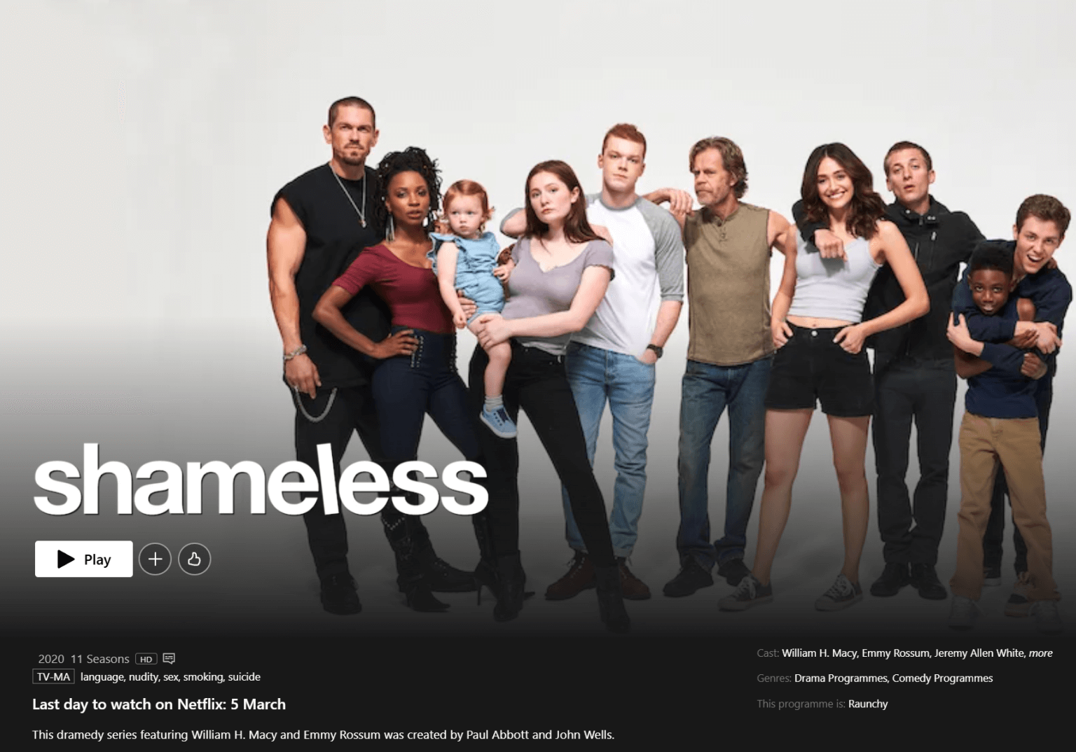 'Shameless' To Leave Netflix Beginning in 2025 and Into 2026