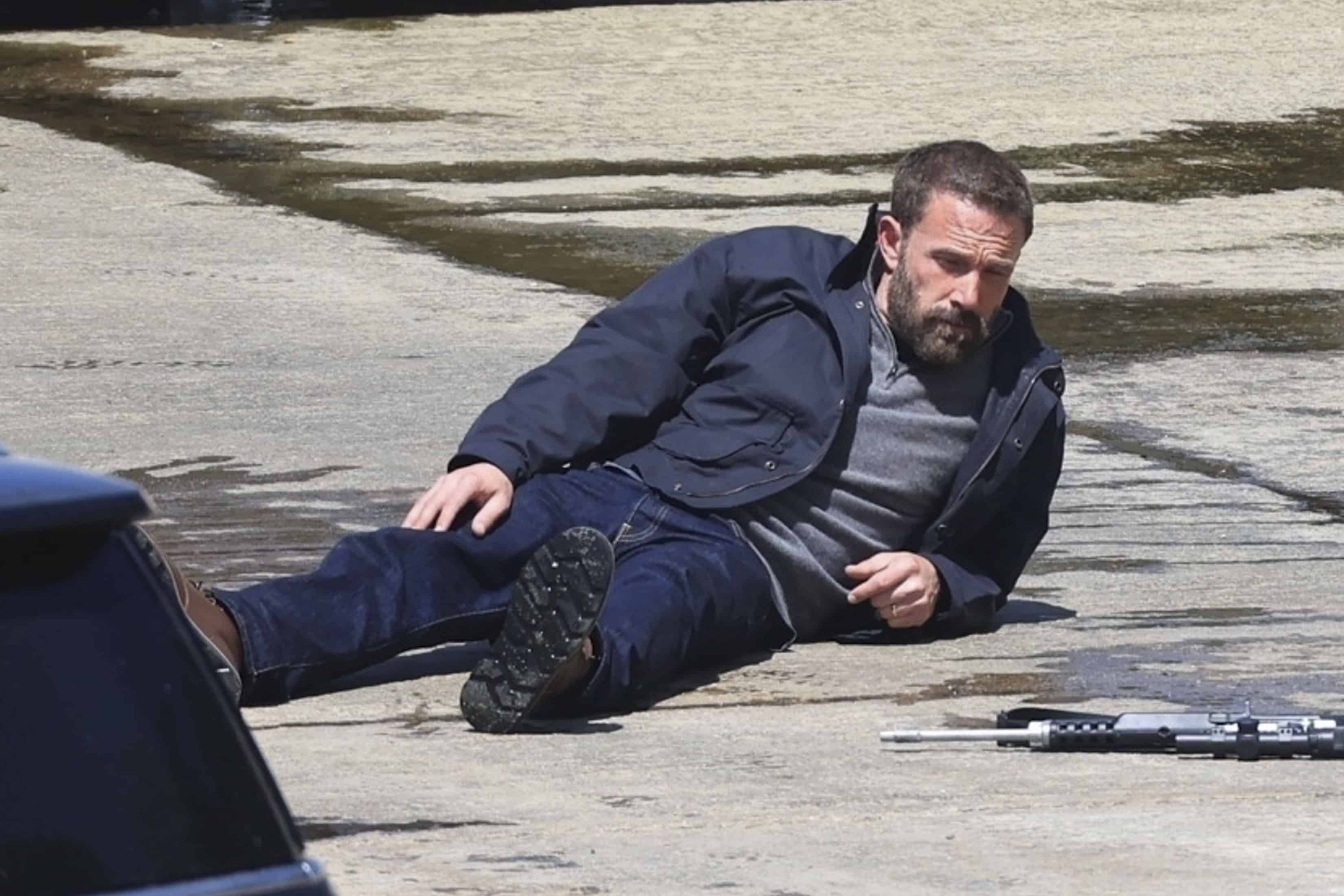 *Premium Exclusive* Ben Affleck, Helena Barrett, And Luis Gerardo Méndez Film Dramatic Shootout Scene In La River
