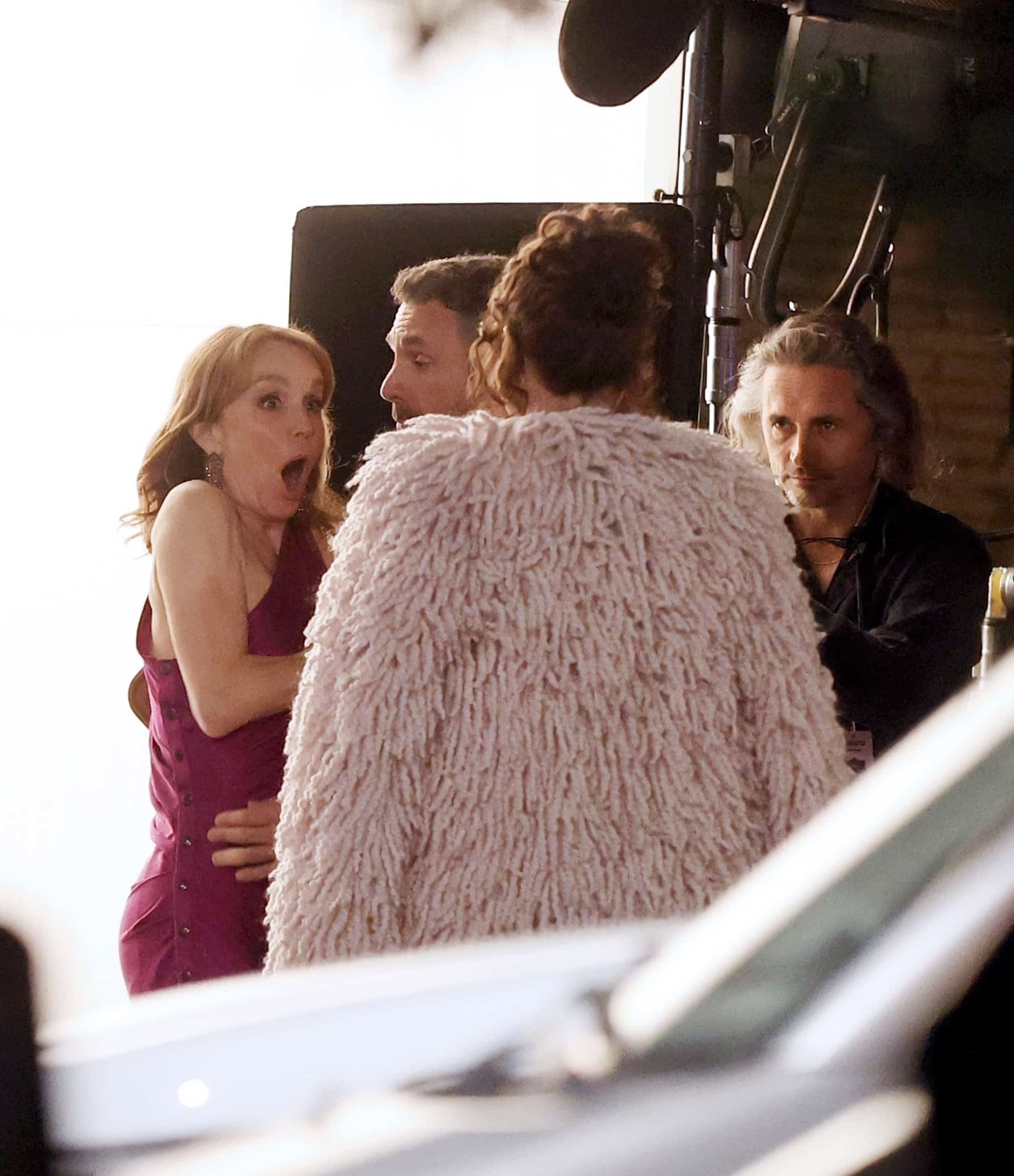 *Exclusive* French Actress Philippine Leroy Beaulieu Films A Kissing Scene With Italian Star Raoul Bova As Minnie Driver Makes Her Debut On The Set Of Season 5 Of &Quot;Emily In Paris&Quot;