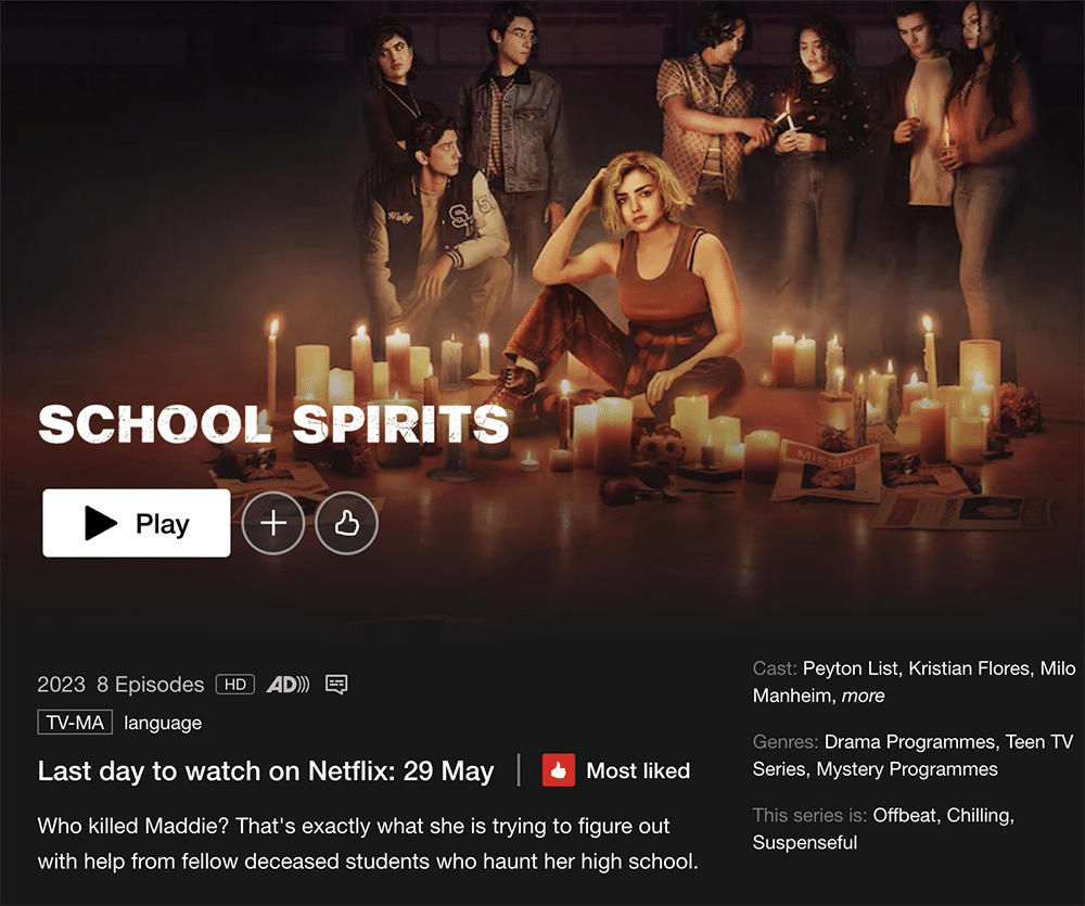 School Spirits Removal Date On Netflix