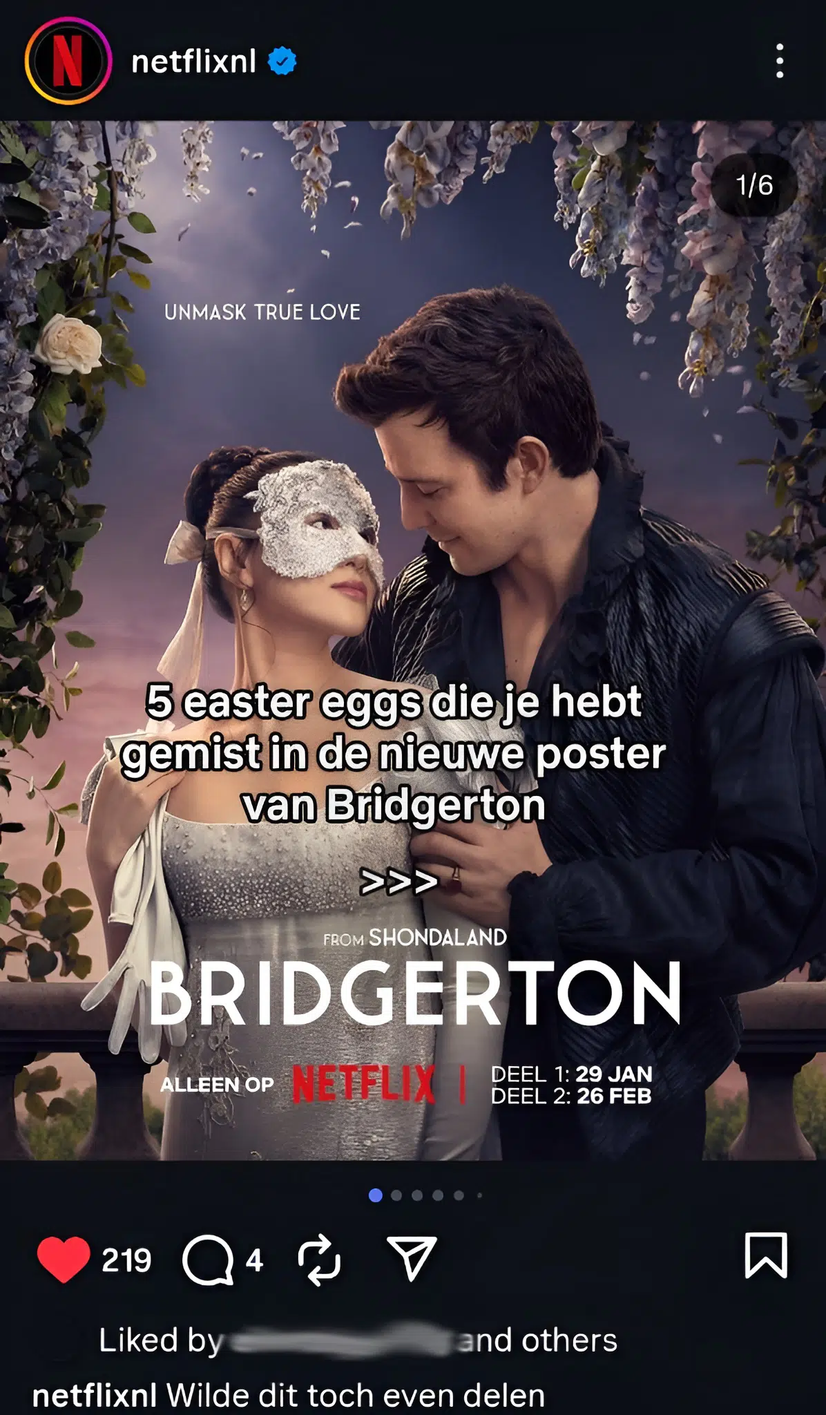Data de estreia da 4ª temporada de Bridgerton vaza em post da Netflix - 1 netflix nl bridgerton s4 leak.jpg - Data de estreia da 4ª temporada de Bridgerton vaza em post da Netflix