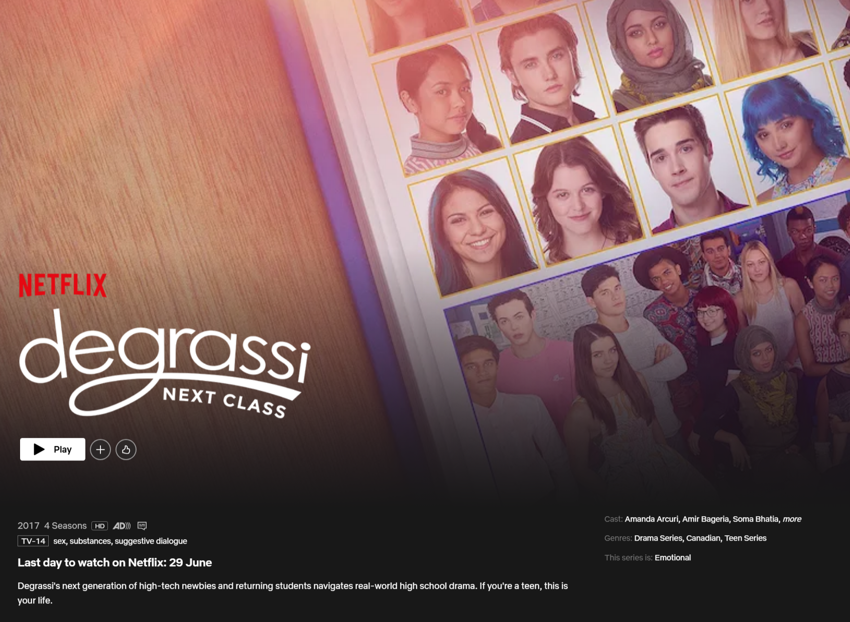 Removal Notice Degrassi Next Class