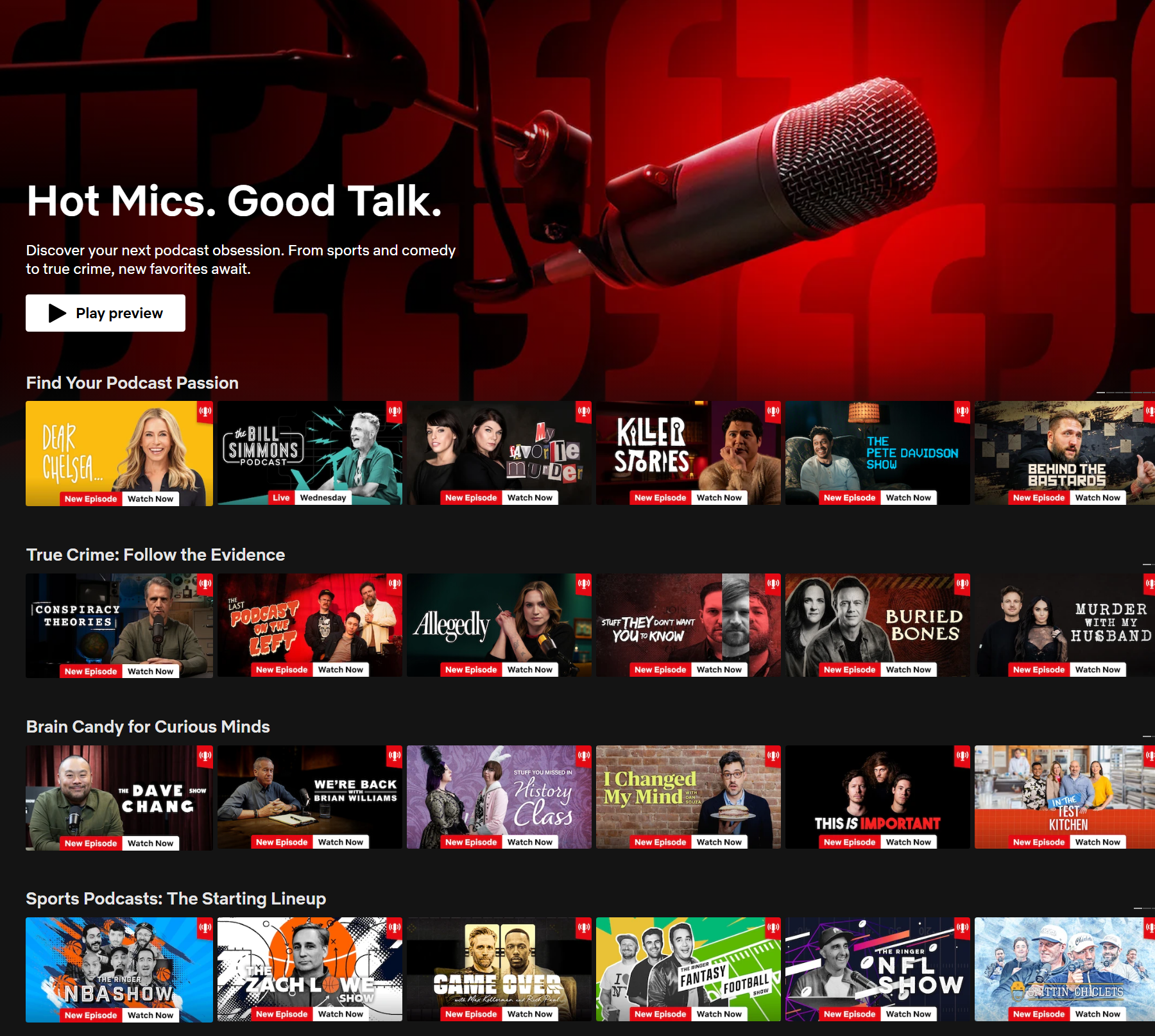 Netflix Podcasts List